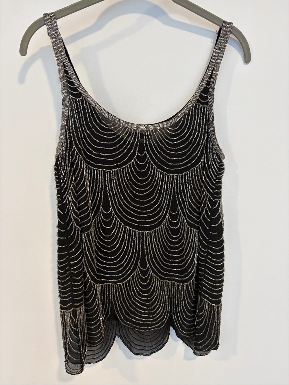 Joie Black Beaded Scoop Neck Camisole - Picture 3 of 10